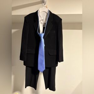 Calvin Klein Black Suit with Blue Tie